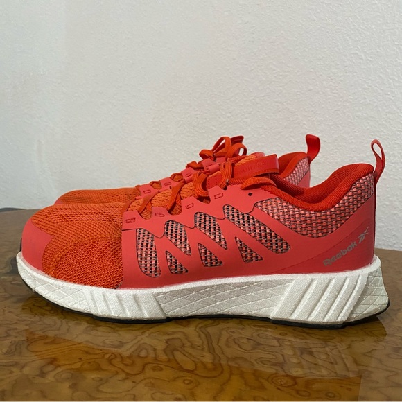 Reebok Fusion Flexweave Cage Composite Toe Work Shoes Women's Size 9.5 M Orange - Picture 2 of 11